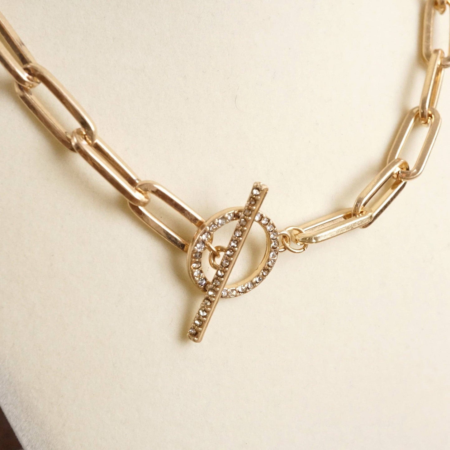 Front Toggle Paperclip Chain Necklace 0771