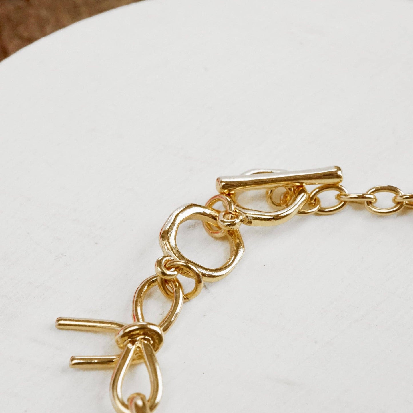 Bow Link Bracelet Gold Tone 2797