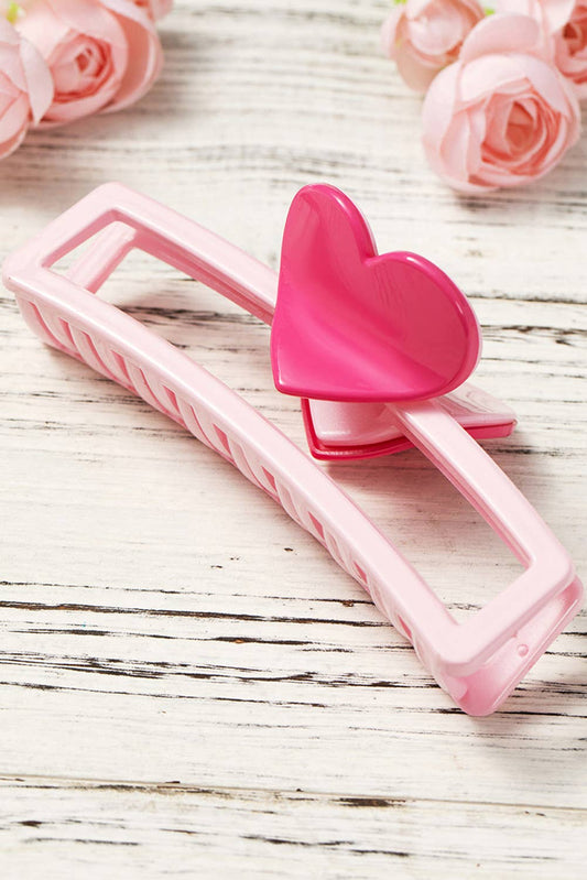 Pink Heart Hair Claw Clip