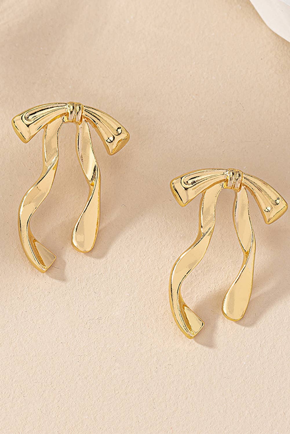 Bow Knot Plated Alloy Earrings