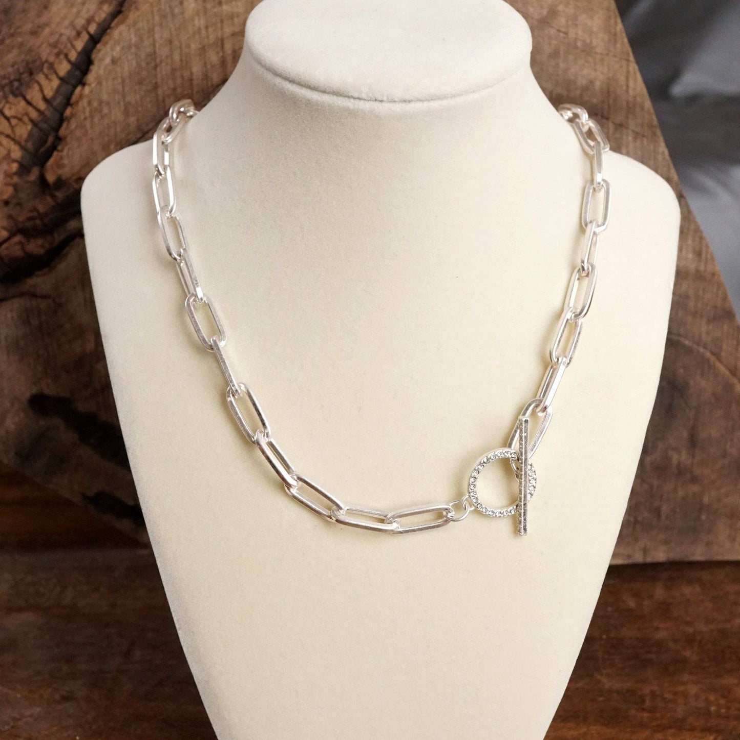 Front Toggle Paperclip Chain Necklace 0771