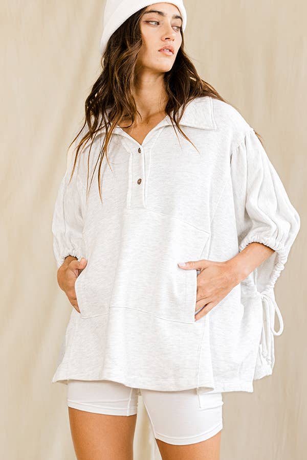 Drawstring "Jennifer" Tie Sleeves Top