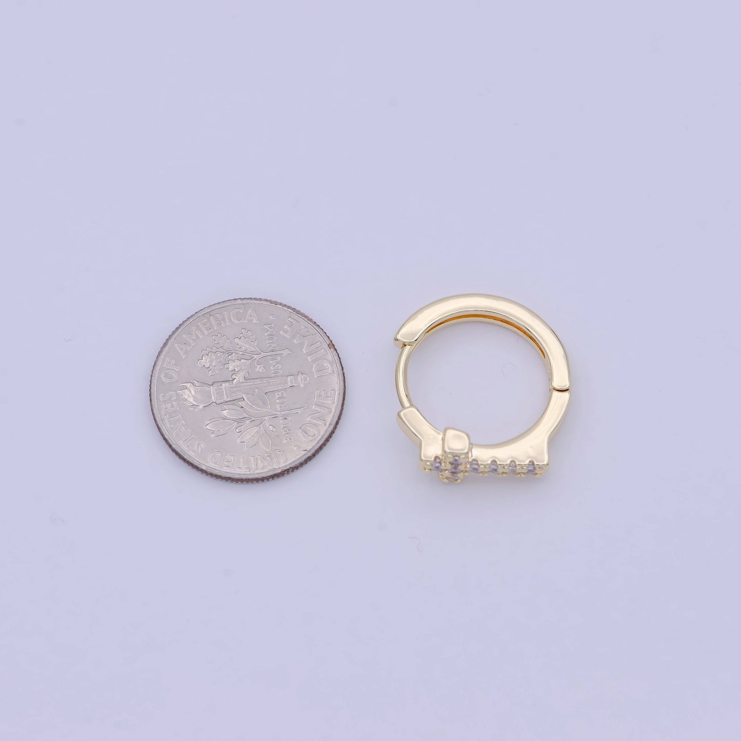 Minimalist Cross Gold Hoop Earring Religious Jewelry Wholesa