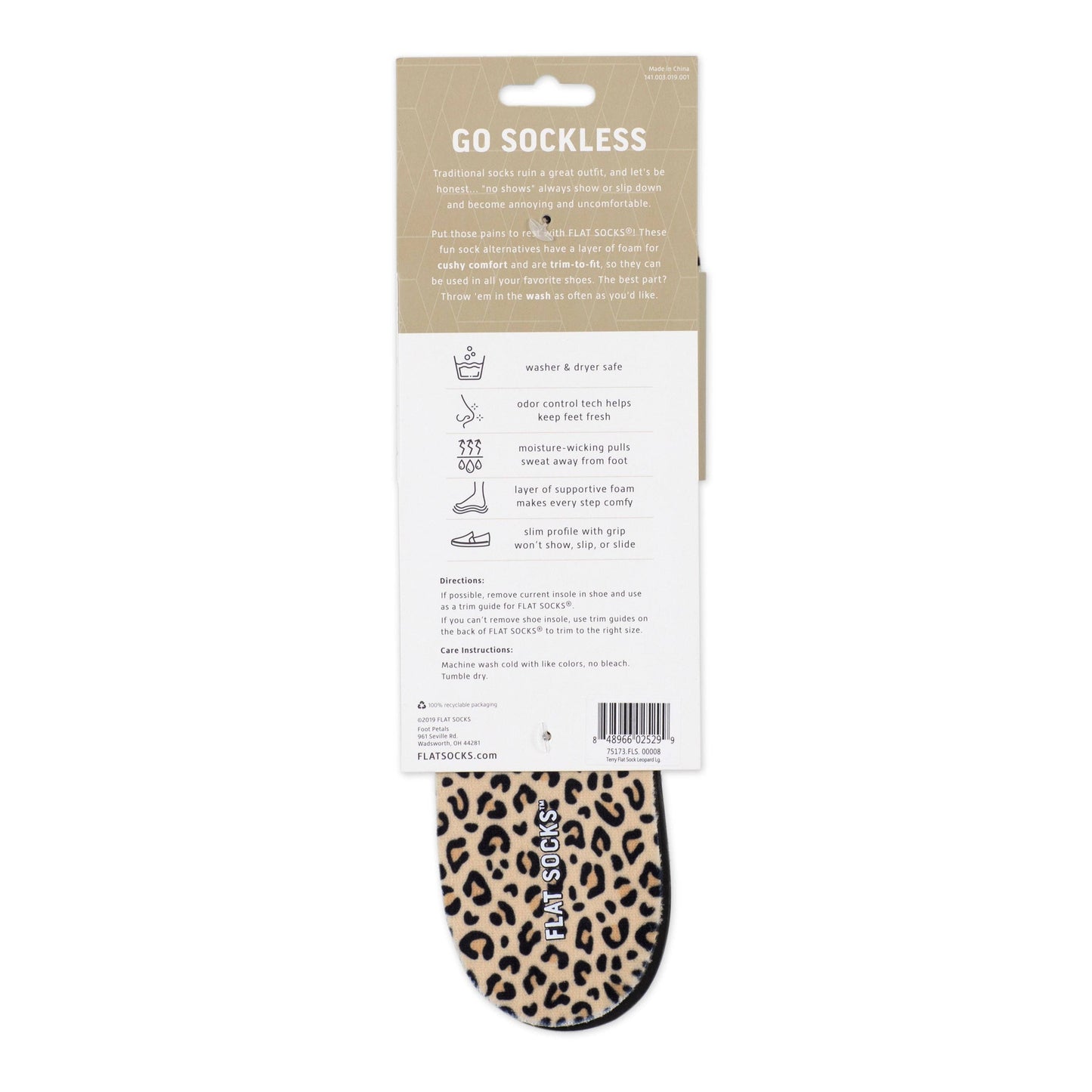 FLAT SOCKS-Leopard Print