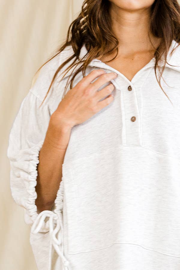 Drawstring "Jennifer" Tie Sleeves Top
