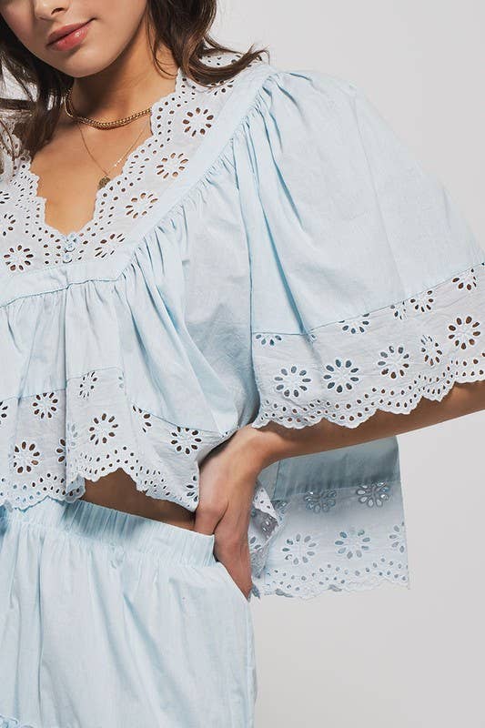 Eyelet & Lace "Presley" Blouse