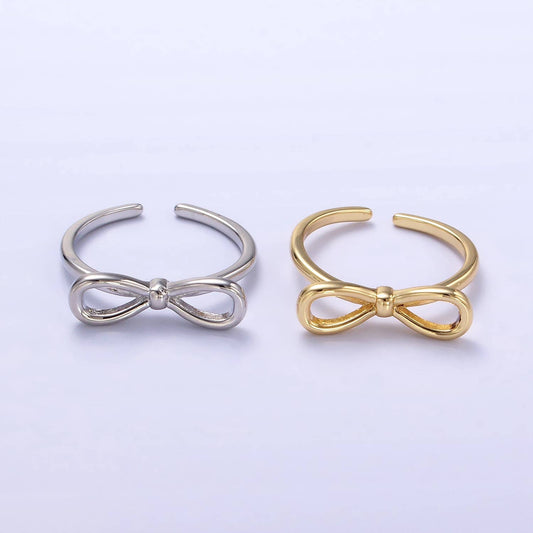 14K Gold Filled Minimalist Open Ribbon Bow Ring