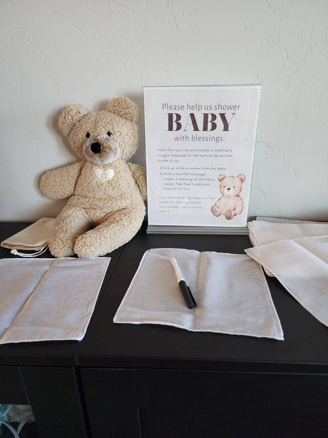 Baby Shower Sign-Blessing Bear