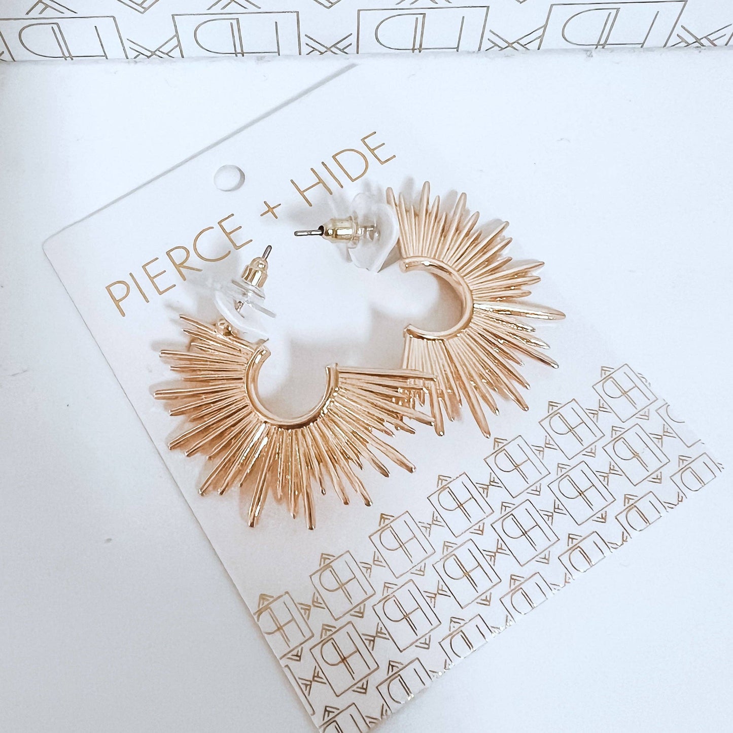 Gold Burst Hoop Earrings