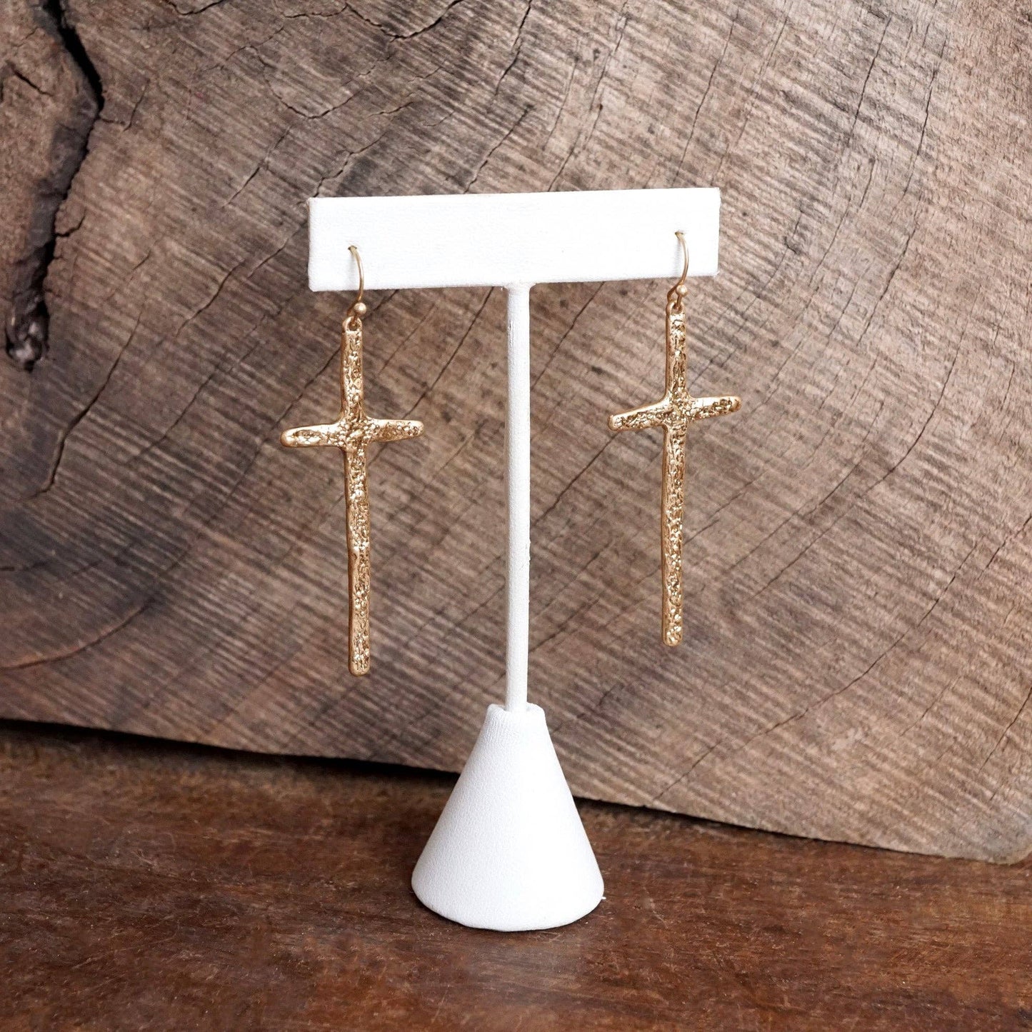 Primitive Cross Earrings Dangle Drop 1001