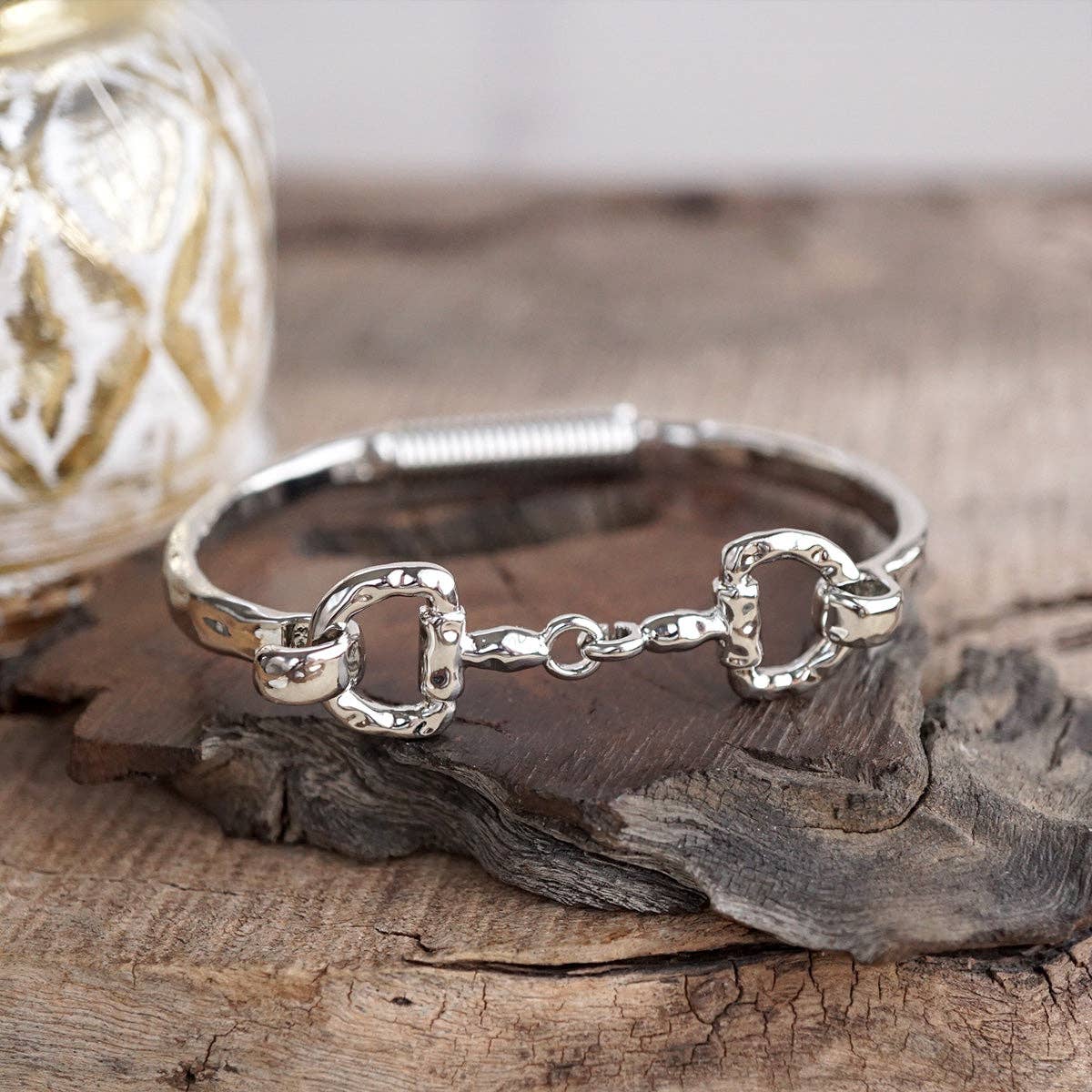 Horse Bit Hinged Bracelet - Rider’s Curve