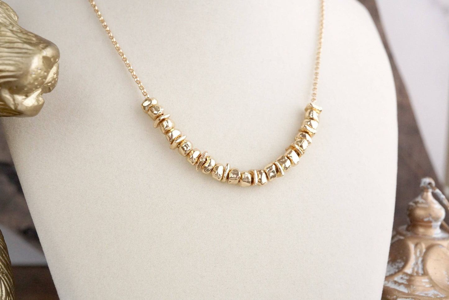 Dainty Rolo Chain with Nugget Cluster 7651