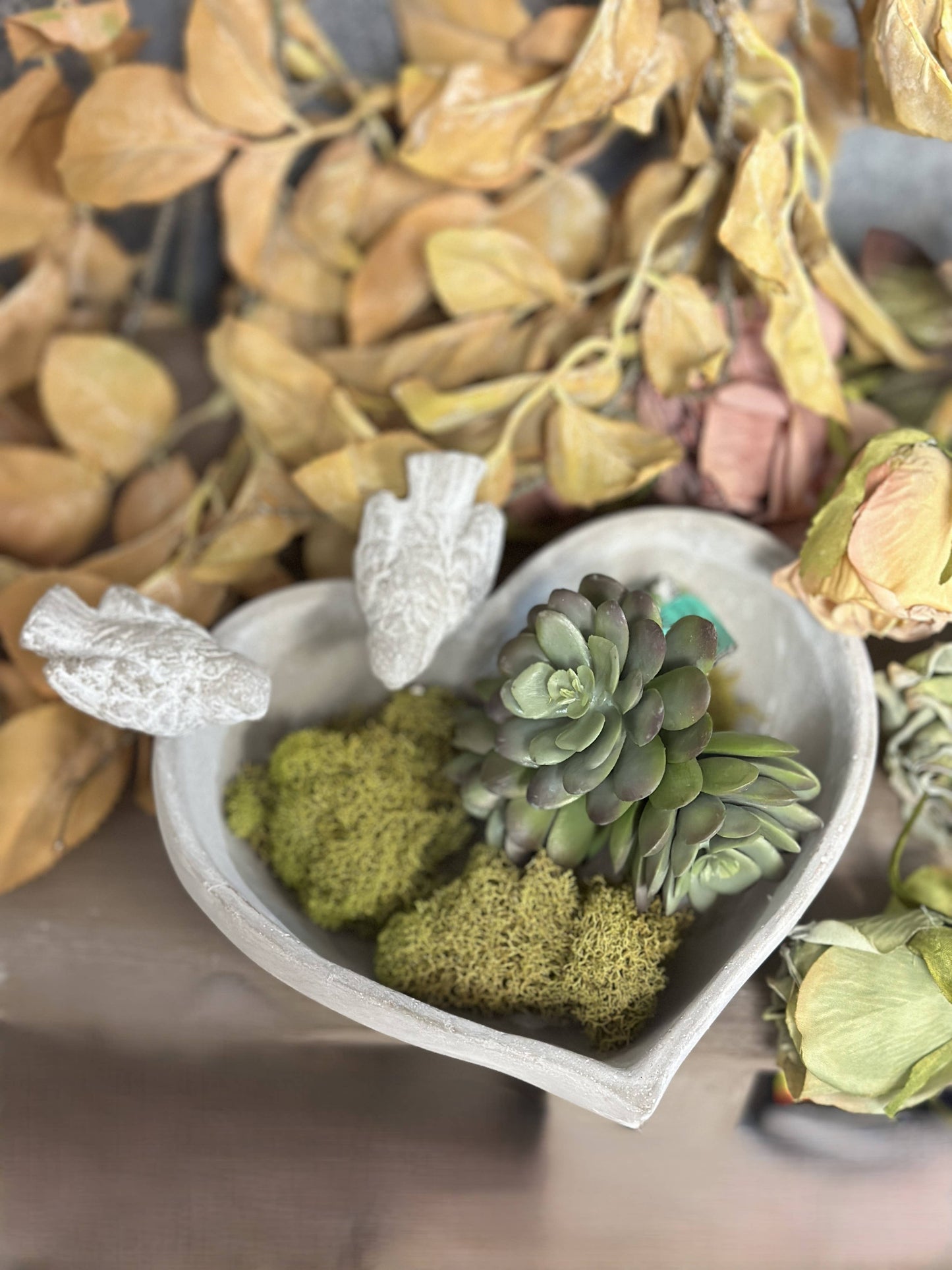 Cement Heart Planter/ Bird Feeder