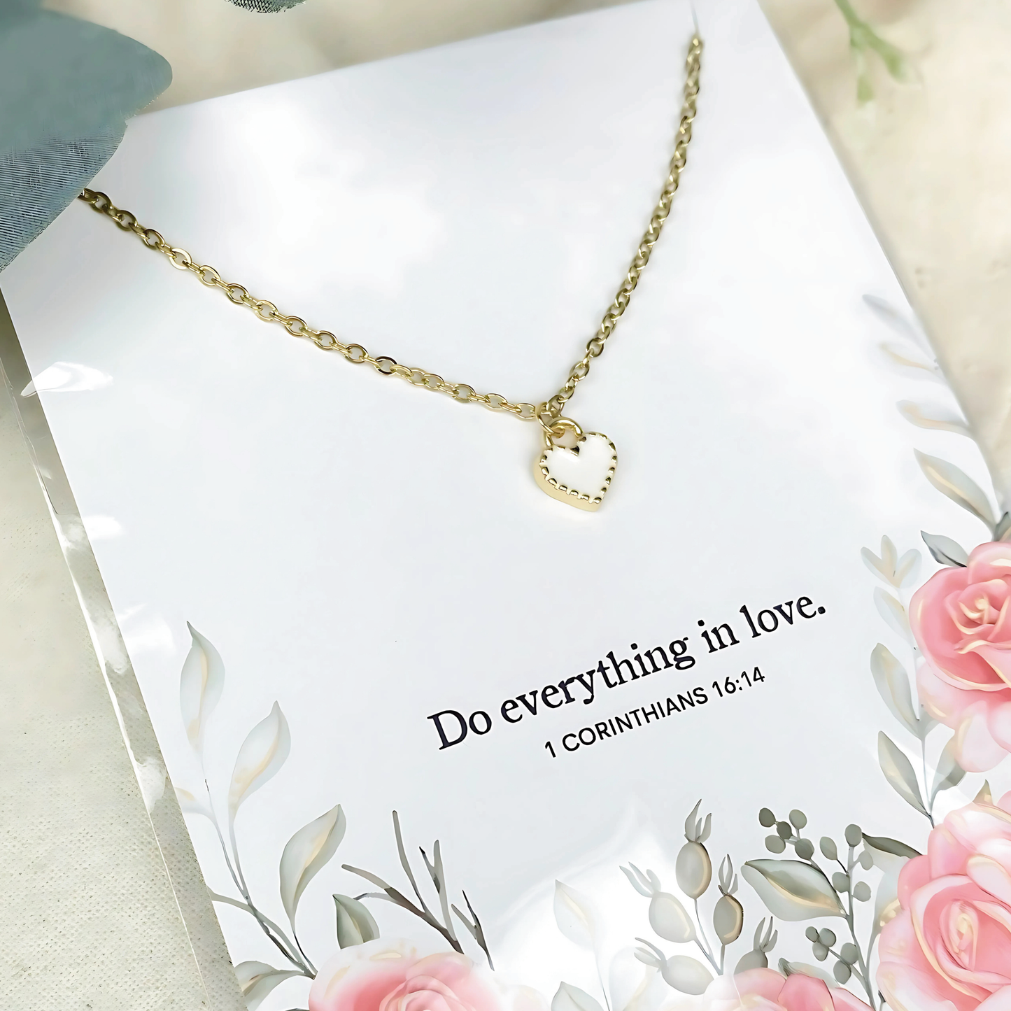 Do Everything in Love Charm Necklace | Christian Jewelry