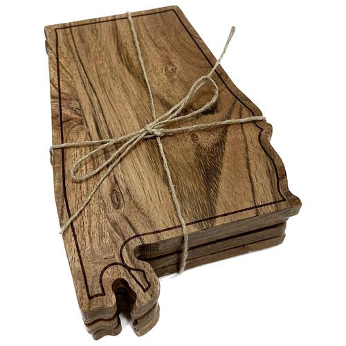 Wooden AL Coasters, Set of 4