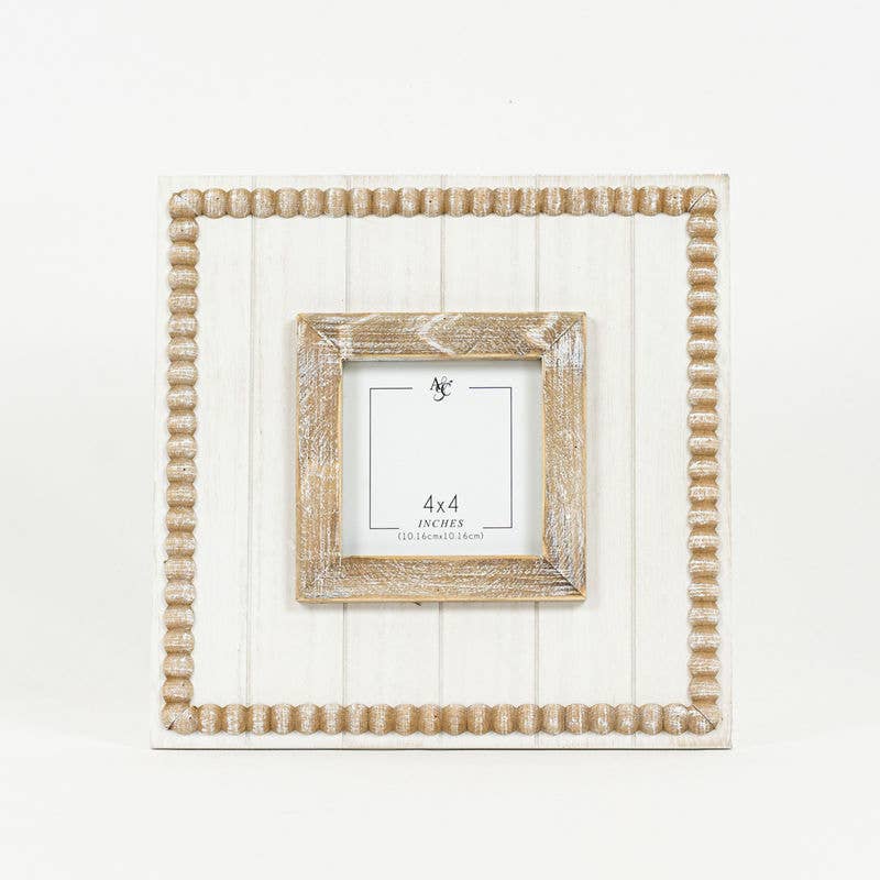 10x10 wood beaded photo frame