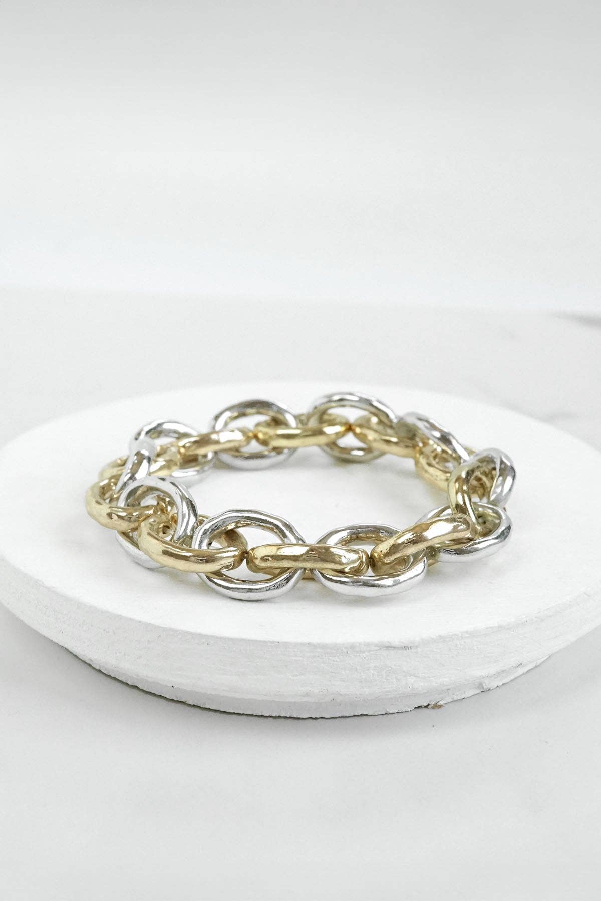 Chunky Chain Bracelet in Silver and Gold tone