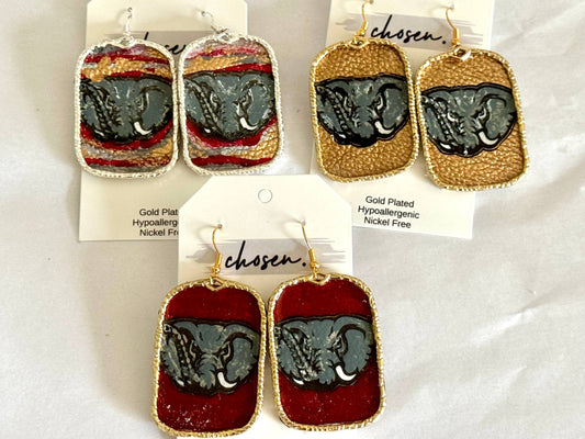 Bama Hand Painted Leather Earrings