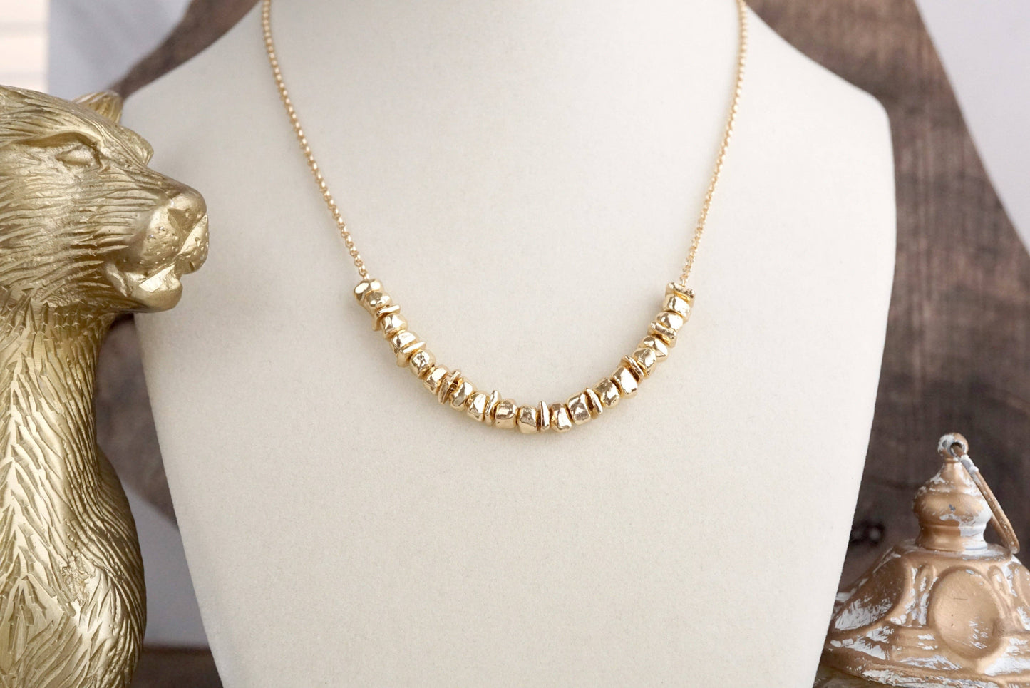 Dainty Rolo Chain with Nugget Cluster 7651