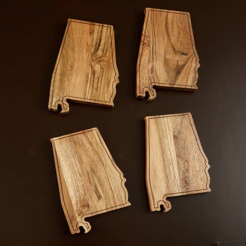 Wooden AL Coasters, Set of 4