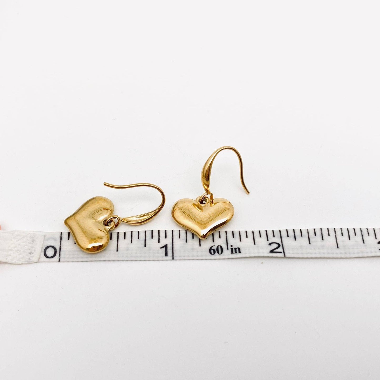 Heart Charm 18K Gold Plated Stainless Steel Earrings - FGS