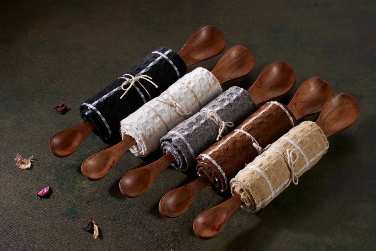 Waffle towel with Double side Spoon