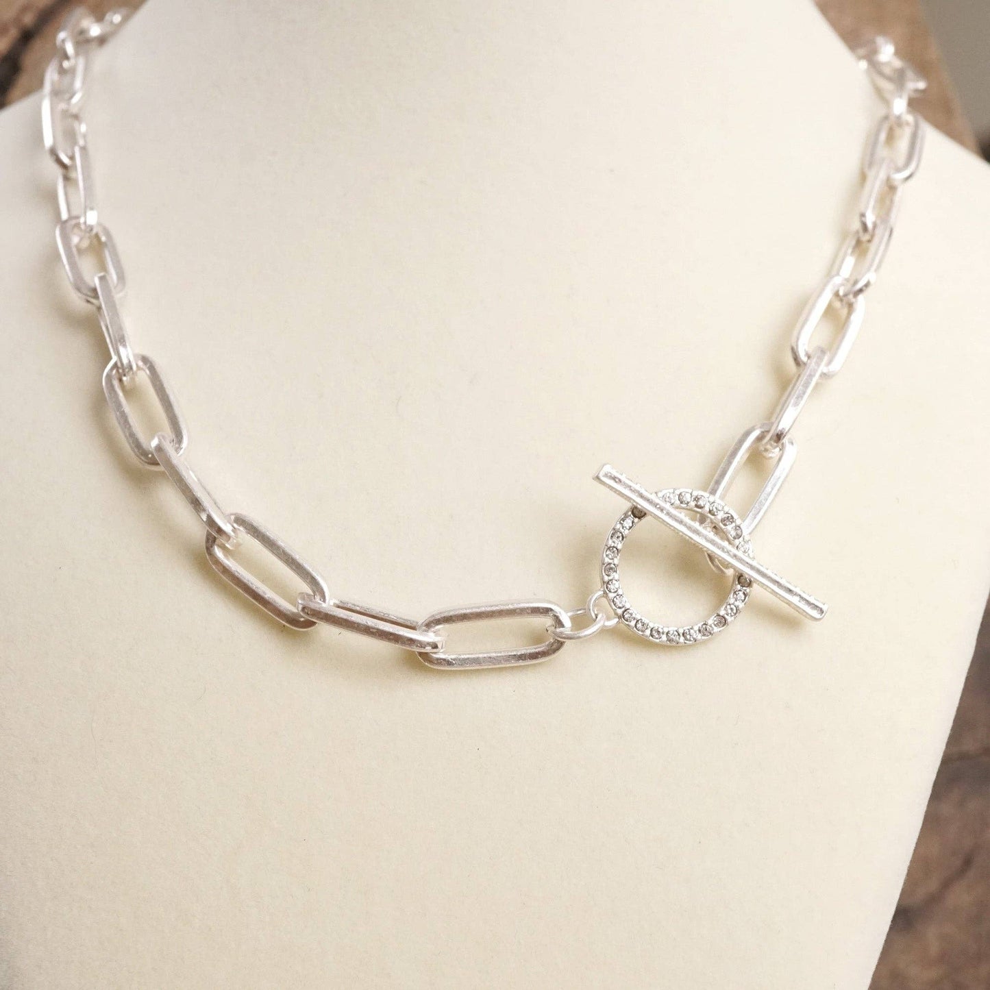Front Toggle Paperclip Chain Necklace 0771