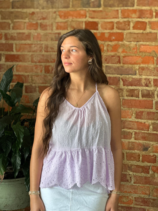 "Kylee" Peplum Halter Top
