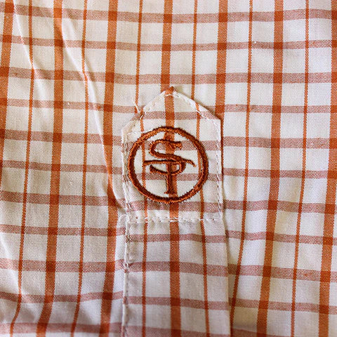 State Traditions Orange Tattersall Long Sleeve Shirt