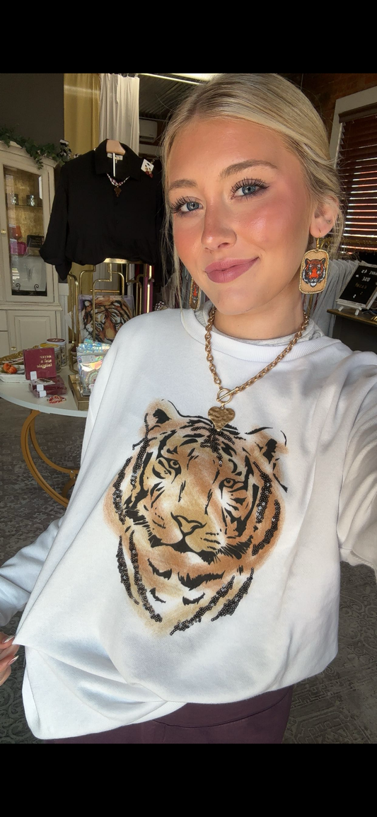 Easy Tiger Sequin Sweatshirt