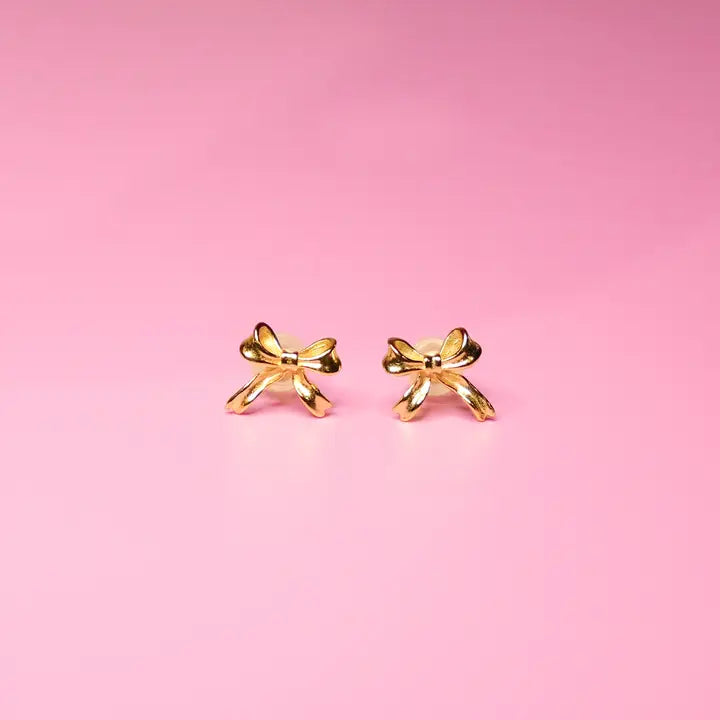 Solid Bow Stud Earrings
