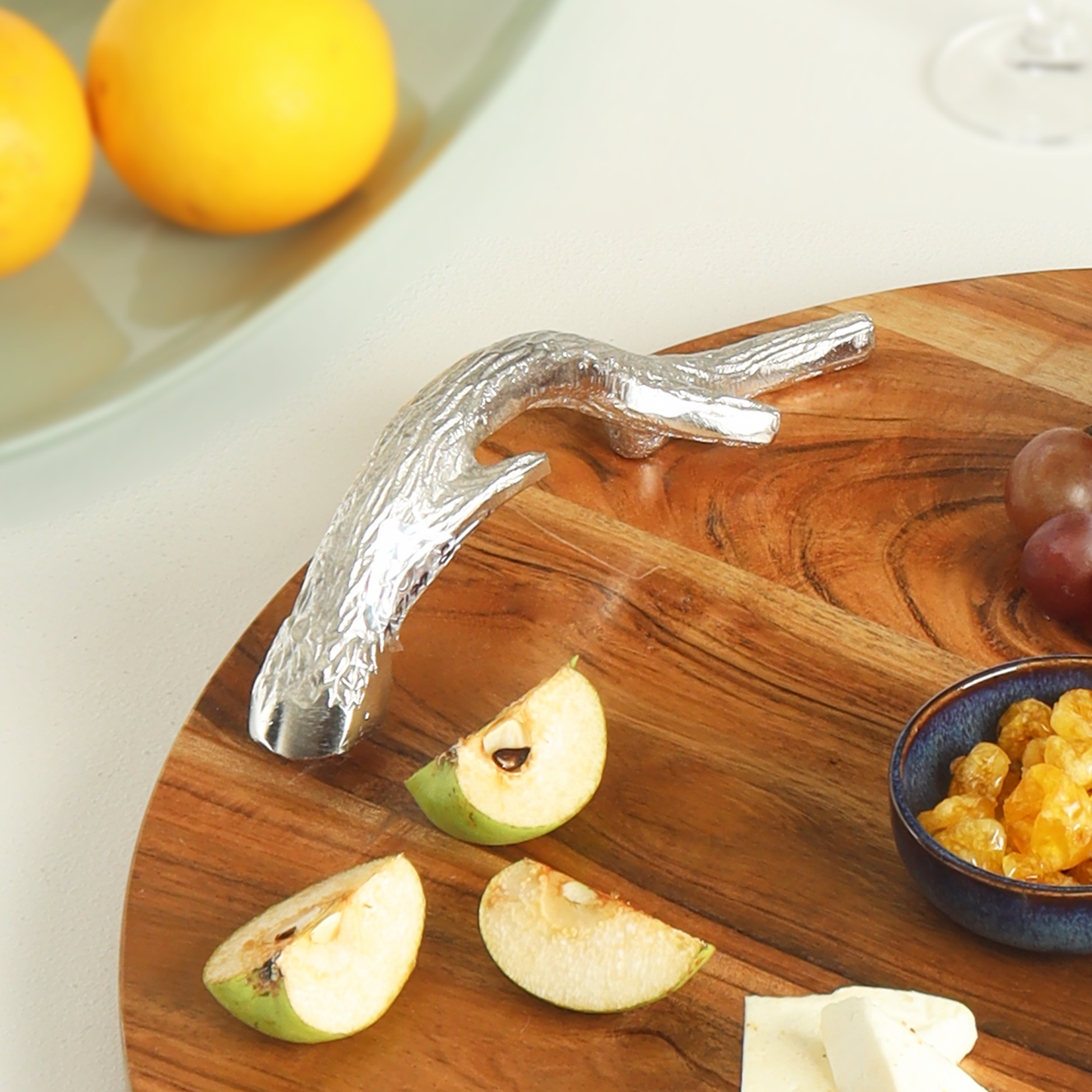 Round Antler Wooden Serving Tray