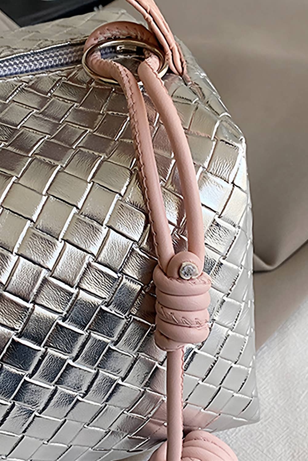 Silvery Lattice design Cosmetic Bag