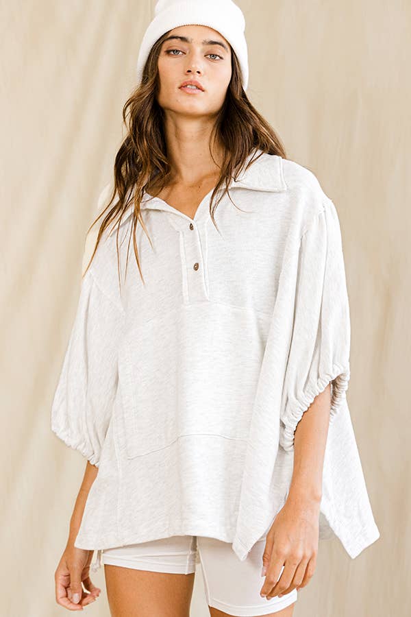 Drawstring "Jennifer" Tie Sleeves Top