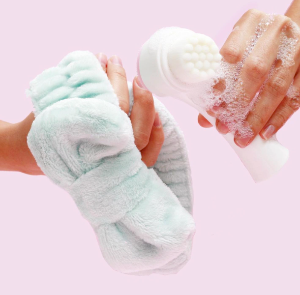 CALA "Goal to Glow" Dual Action Facial Brush & Headband Set
