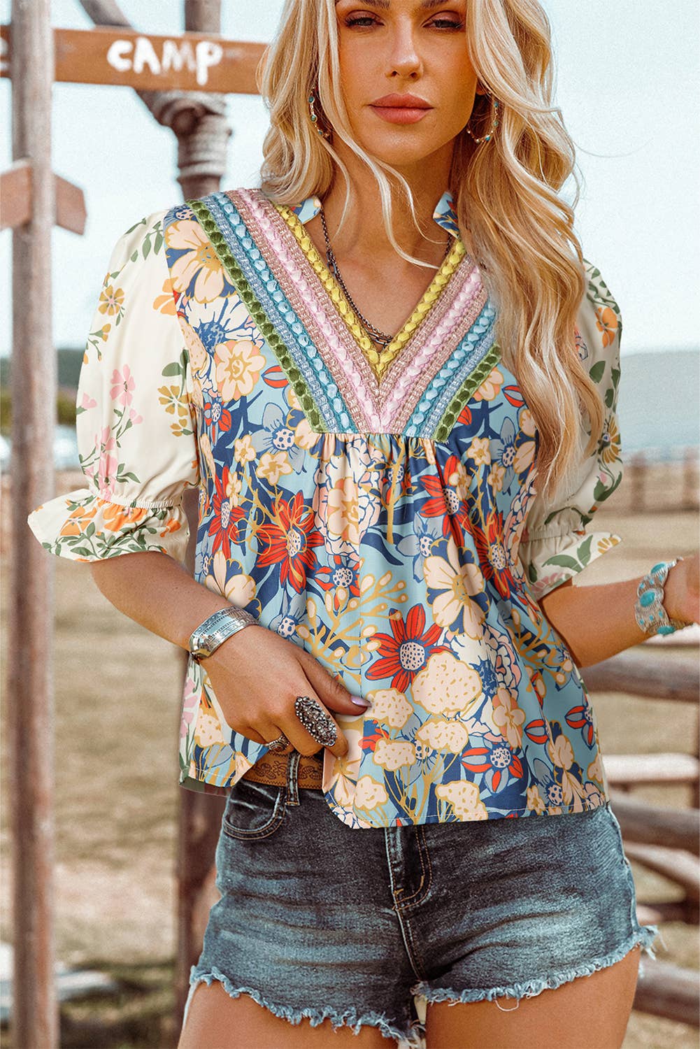 Boho "Heidi" Floral Blouse
