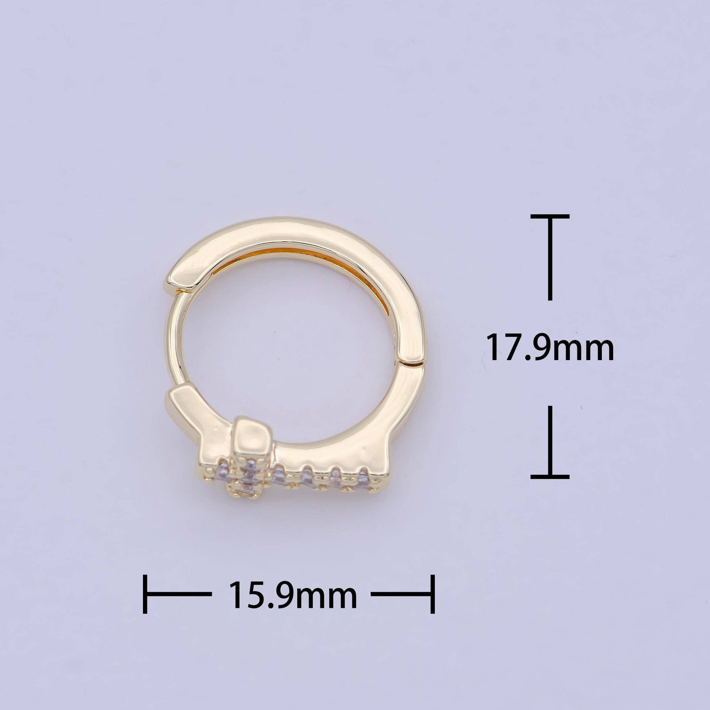 Minimalist Cross Gold Hoop Earring Religious Jewelry Wholesa