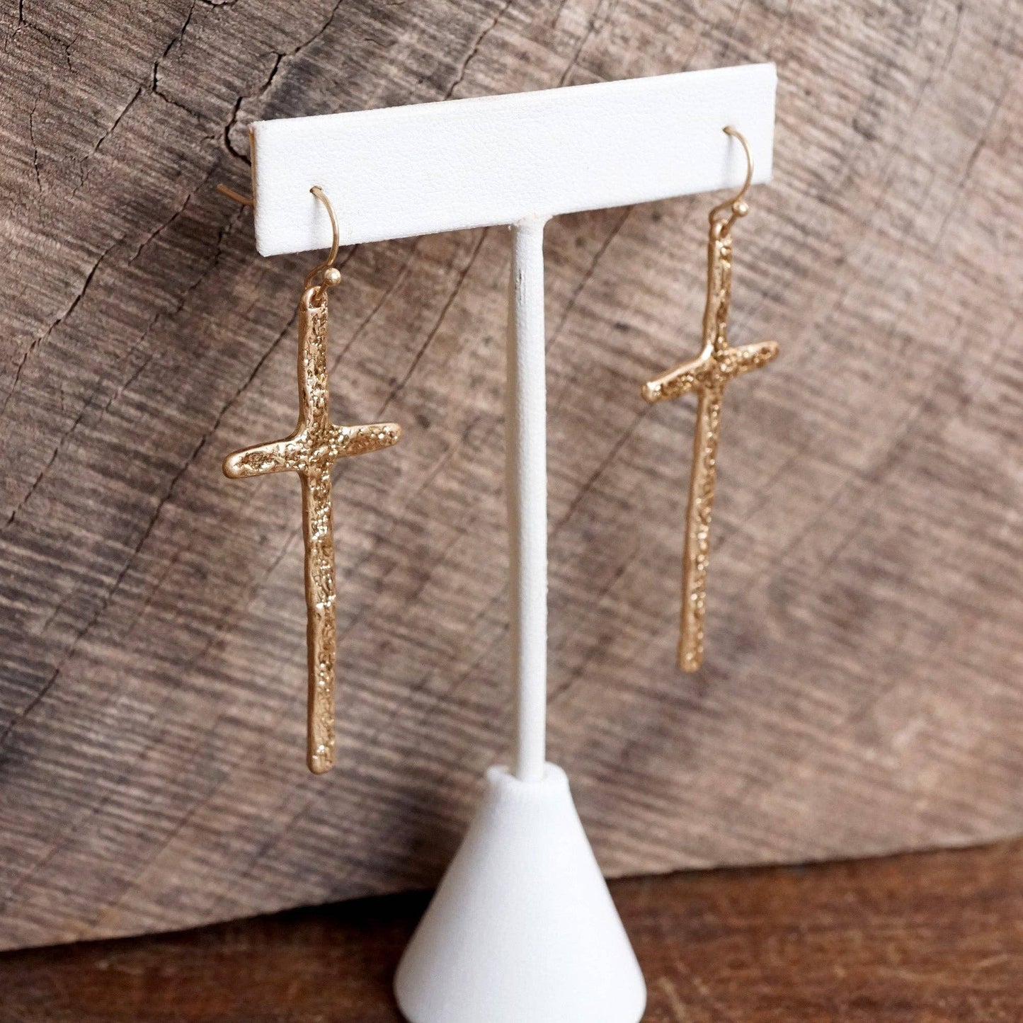 Primitive Cross Earrings Dangle Drop 1001