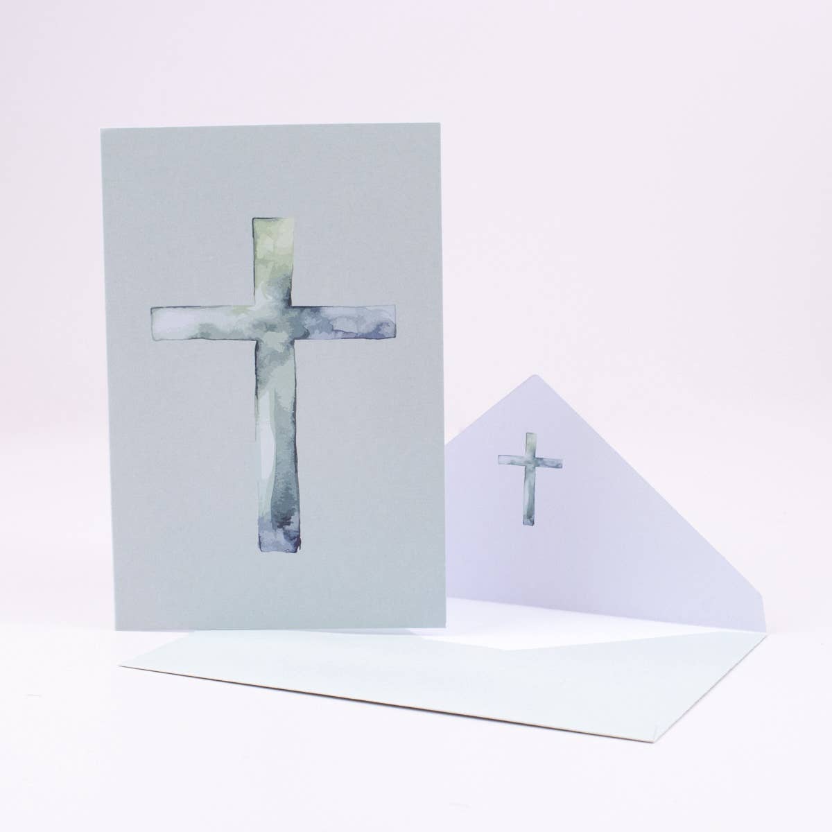Jade Cross Stationery Set   Blue/White   4.5x3