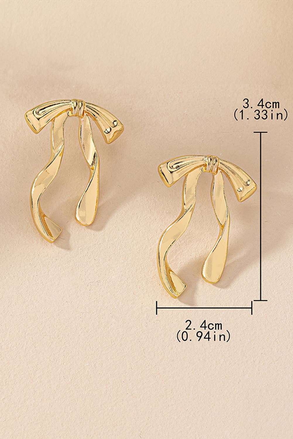 Bow Knot Plated Alloy Earrings