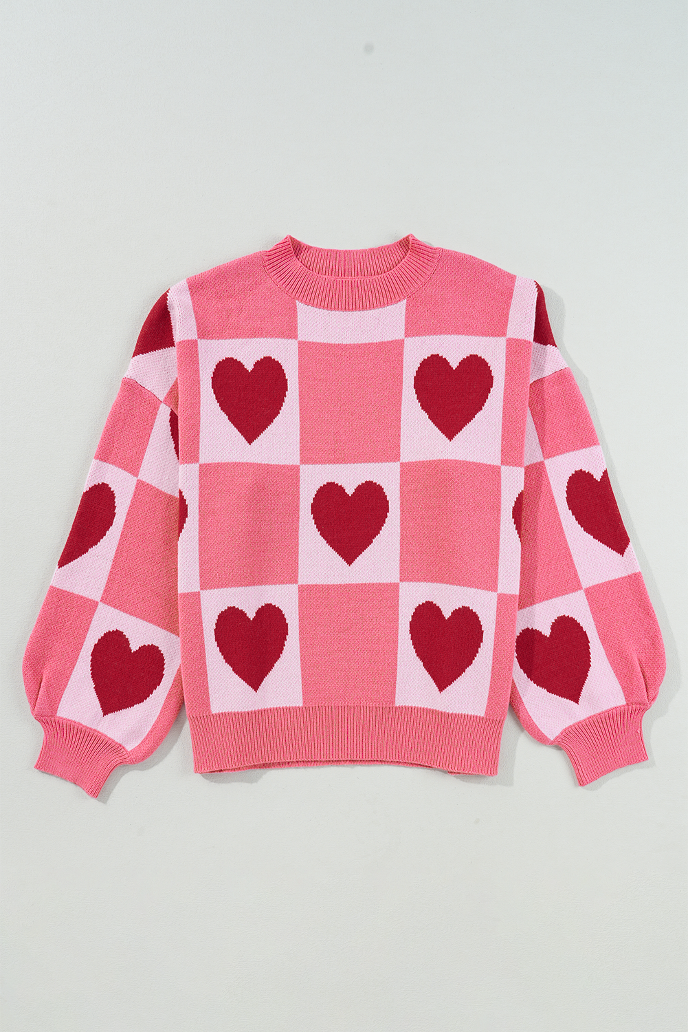 Heart Checkered Valentine Sweater