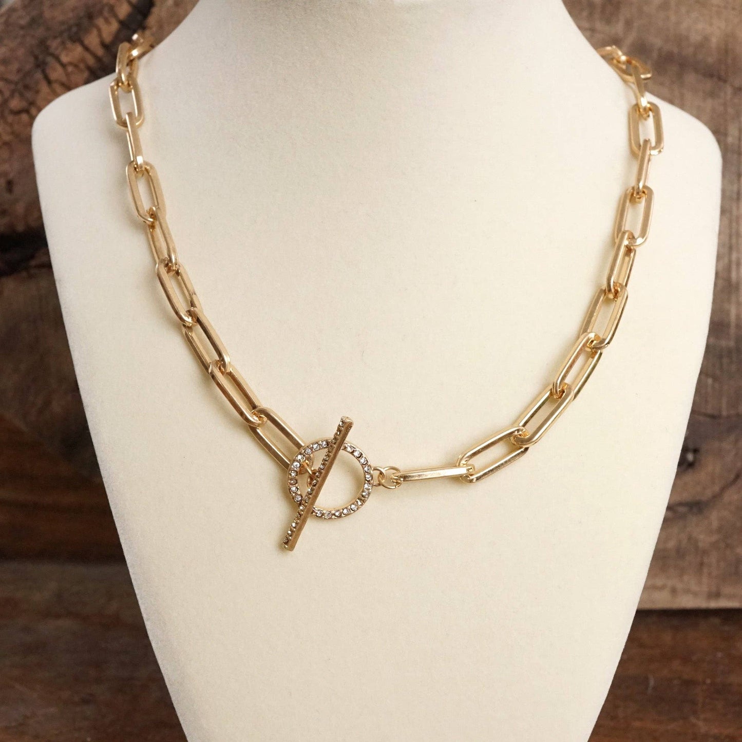Front Toggle Paperclip Chain Necklace 0771