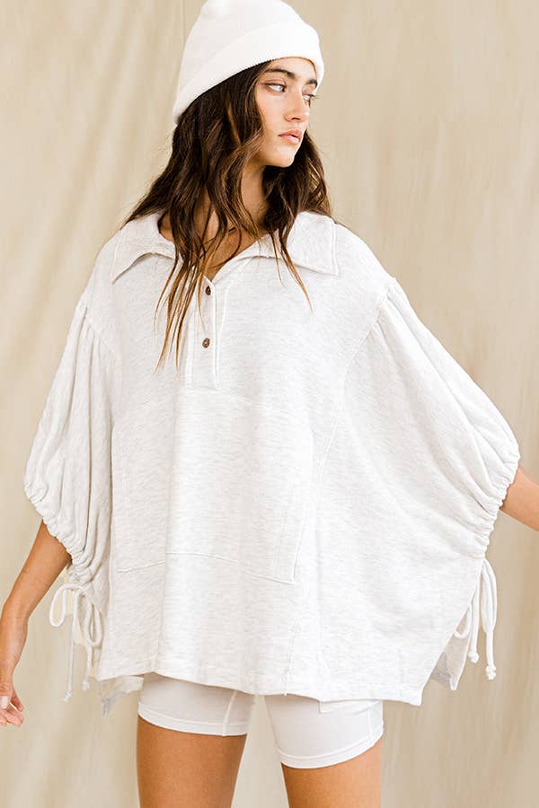 Drawstring "Jennifer" Tie Sleeves Top