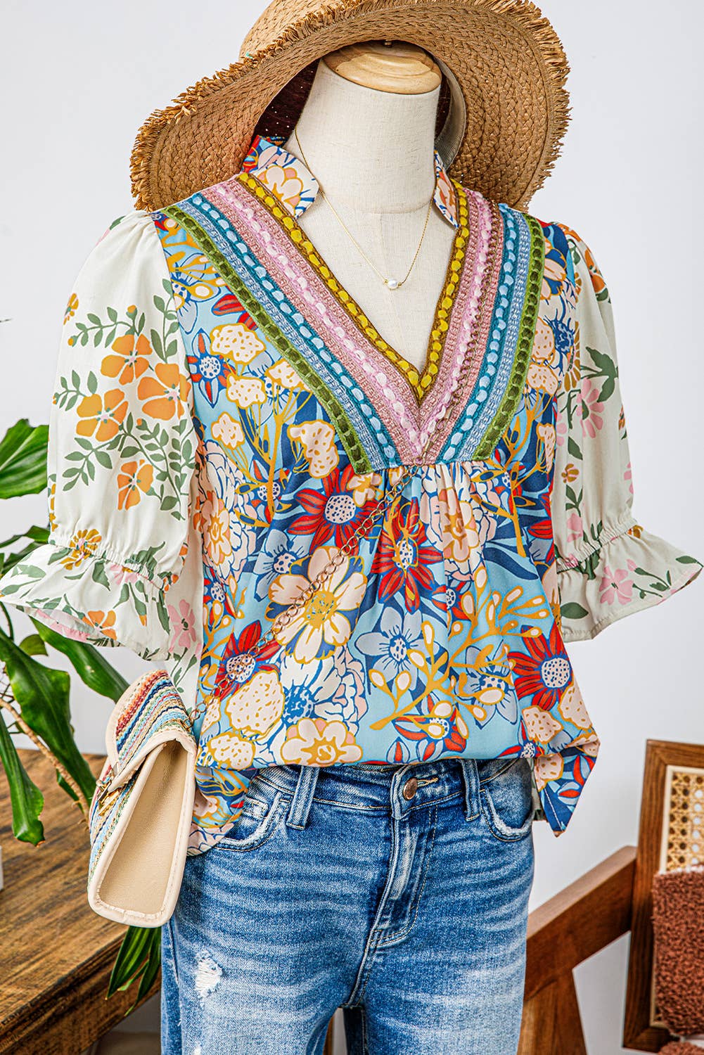 Boho "Heidi" Floral Blouse