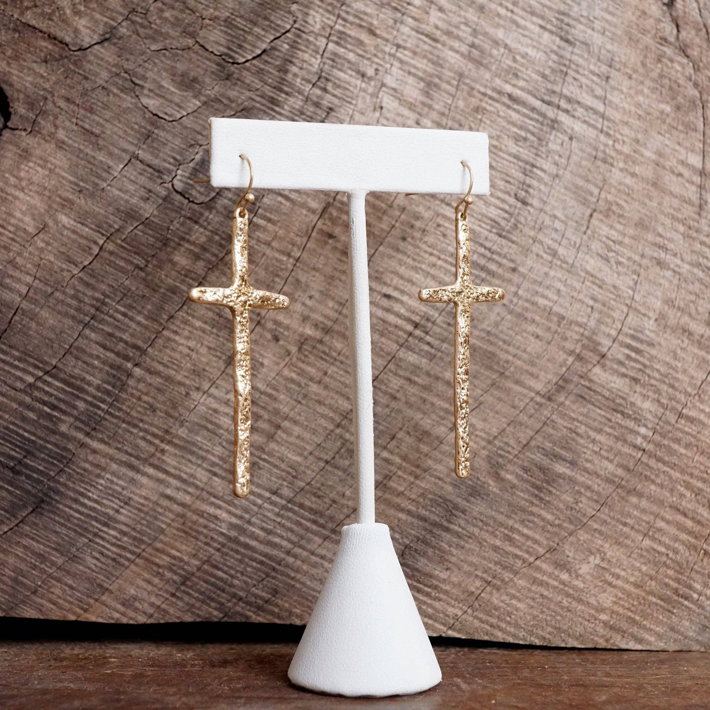 Primitive Cross Earrings Dangle Drop 1001