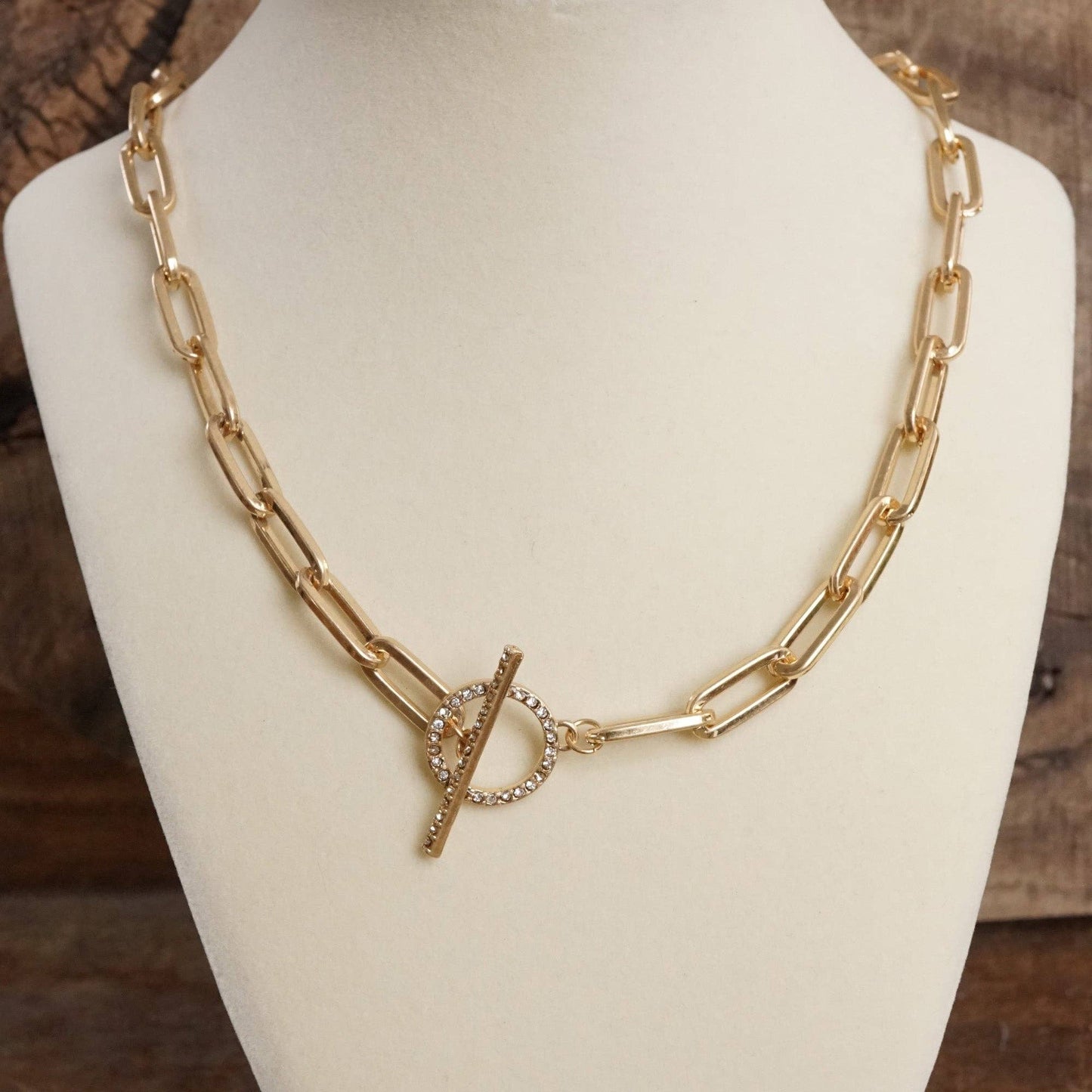 Front Toggle Paperclip Chain Necklace 0771