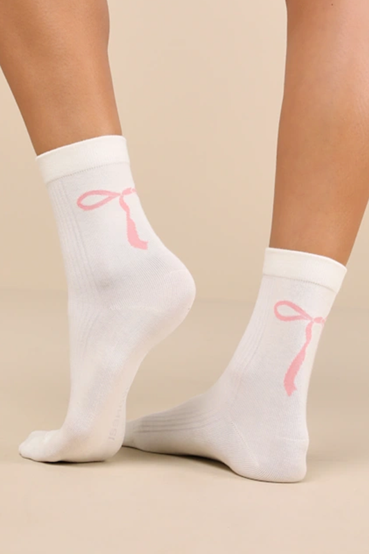 Velentine's Gift Ribbon Bow Printed Socks
