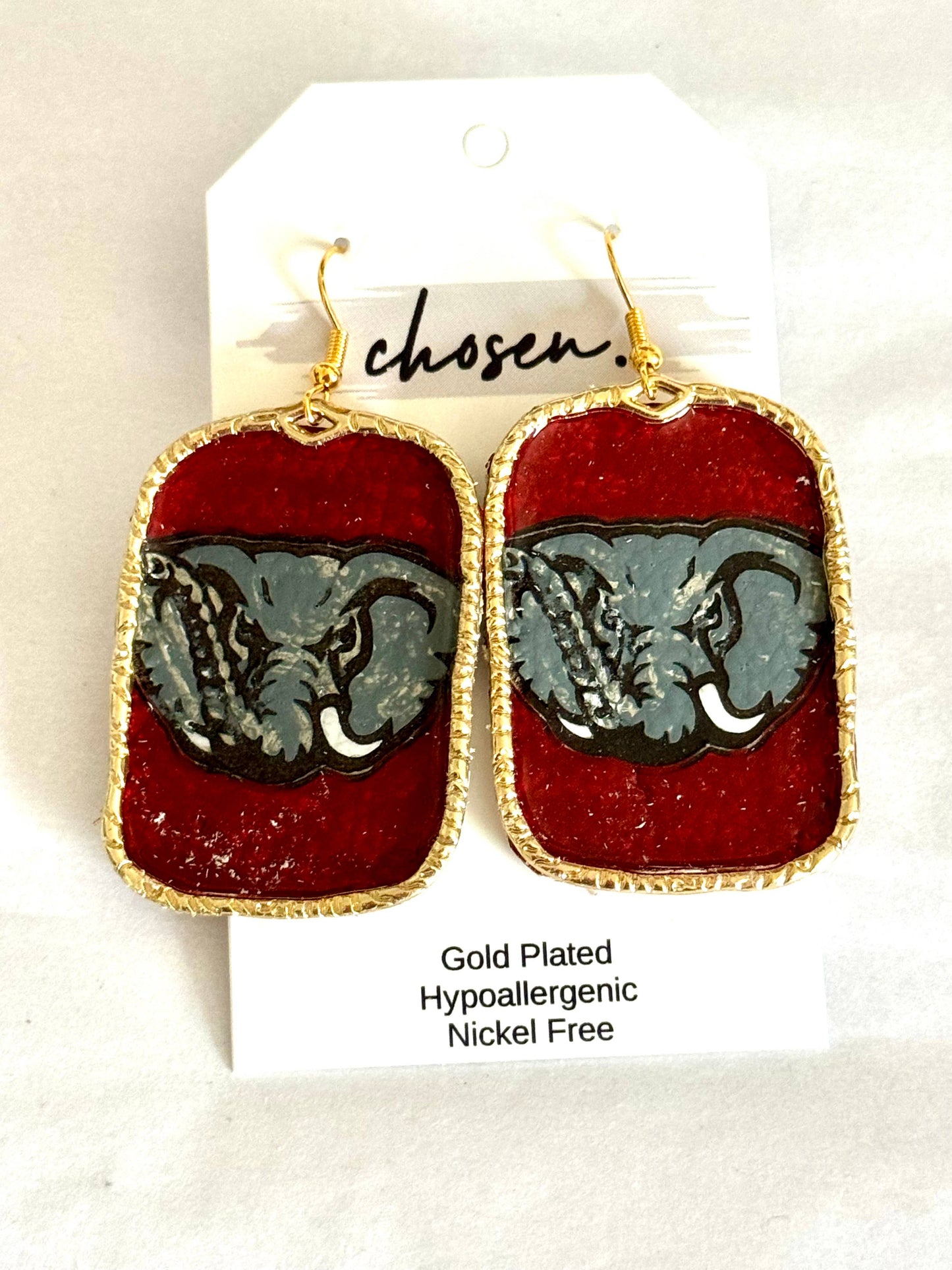 Bama Hand Painted Leather Earrings
