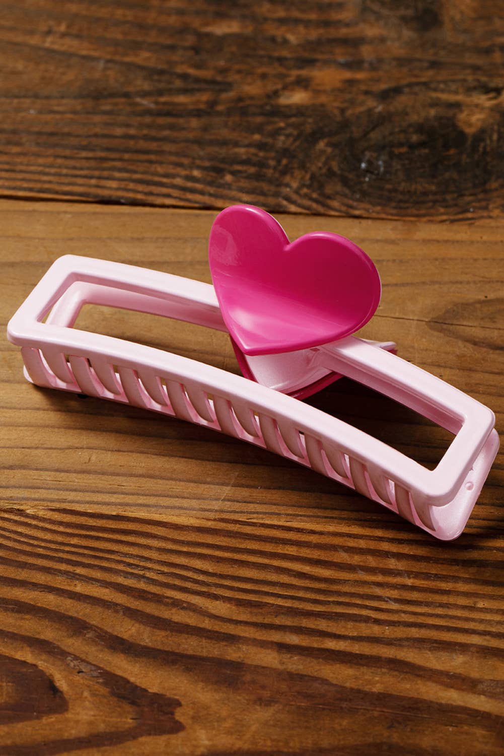 Pink Heart Hair Claw Clip