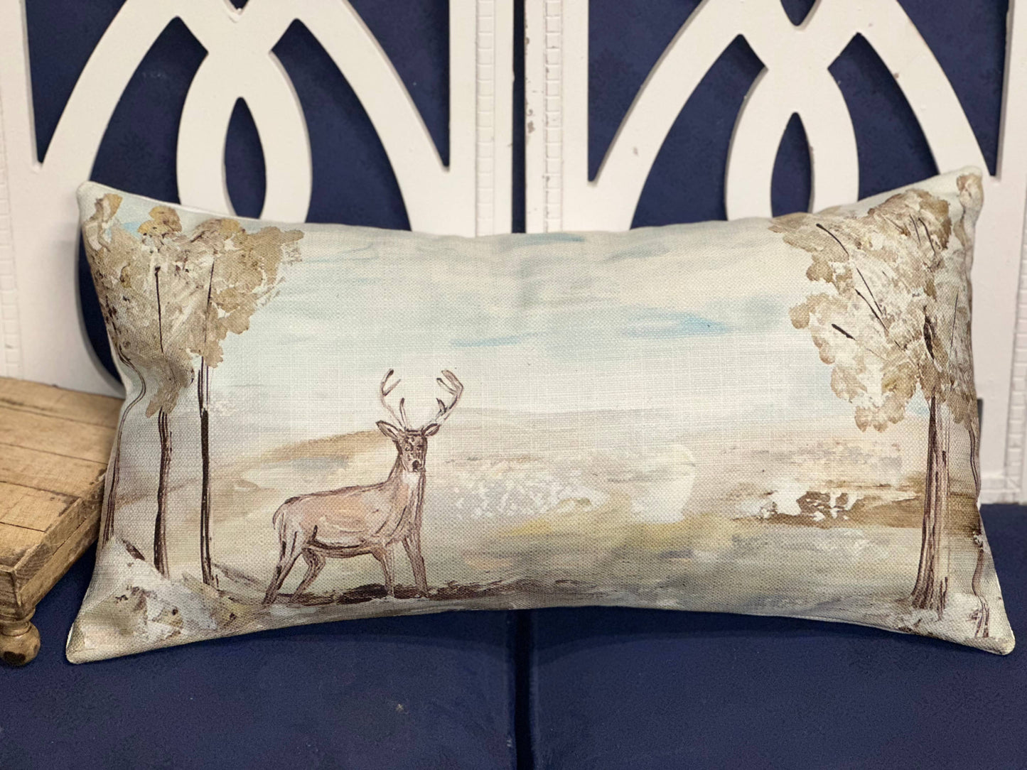 GA Deer in Field Lumbar Pillow